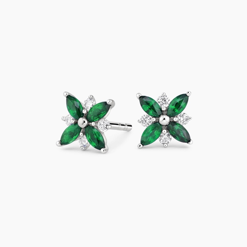 Brilliant earth emerald earrings
