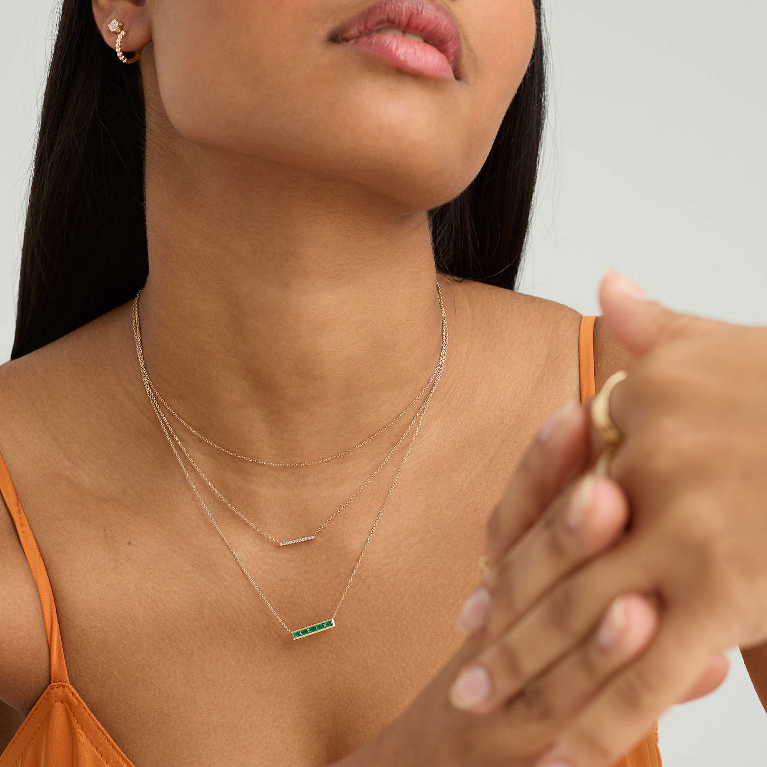 mejuri emerald necklace